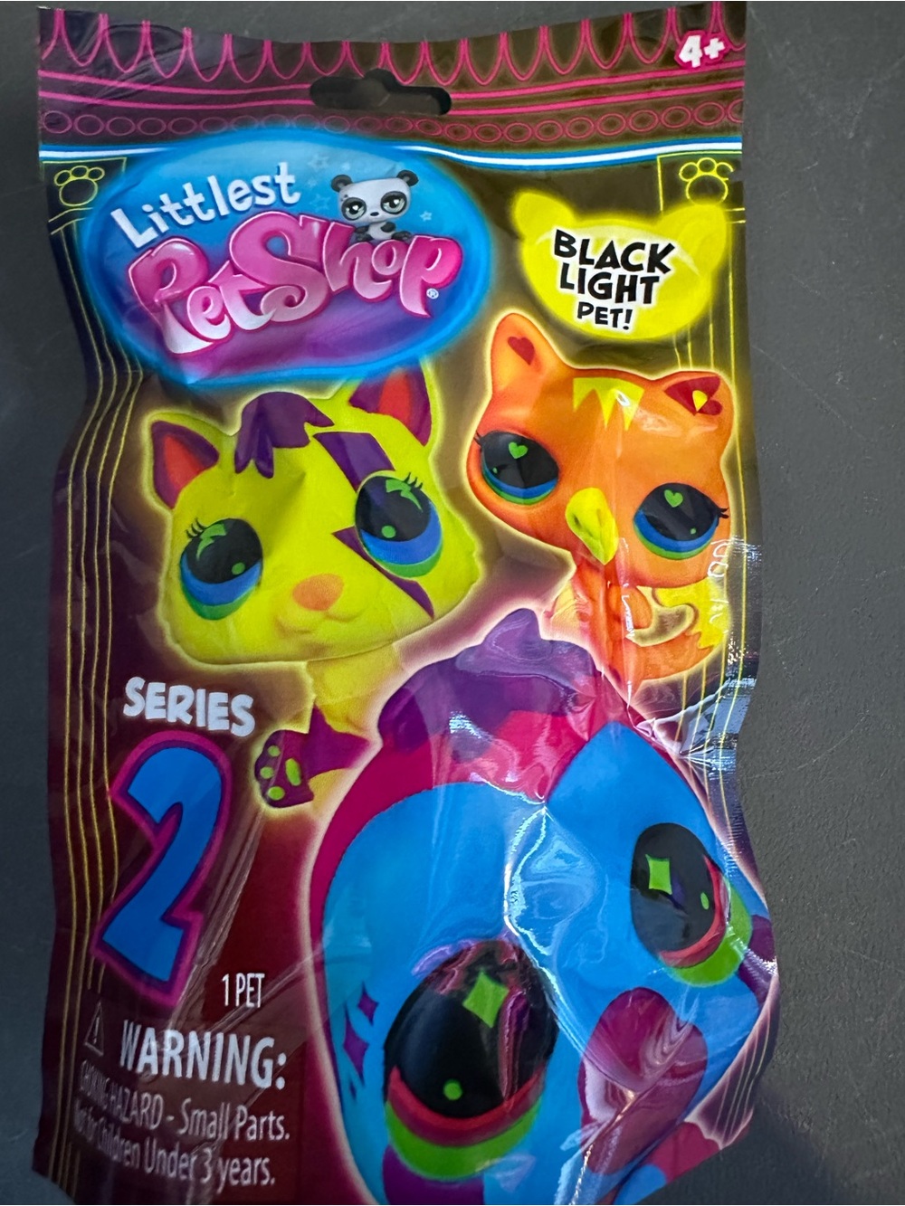 Littlest Pet Shop Neon Yellow, Orange, Blue & Purple Black Light Pet